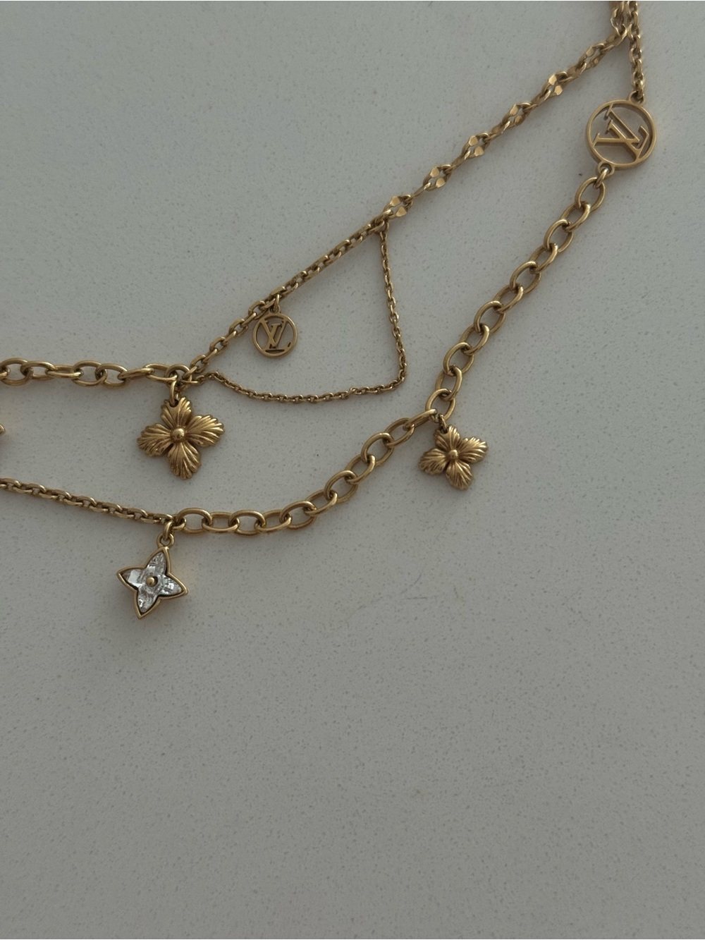 Louis Vuitton Gold Multi-Layer Charm Necklace - Picture 2 of 5